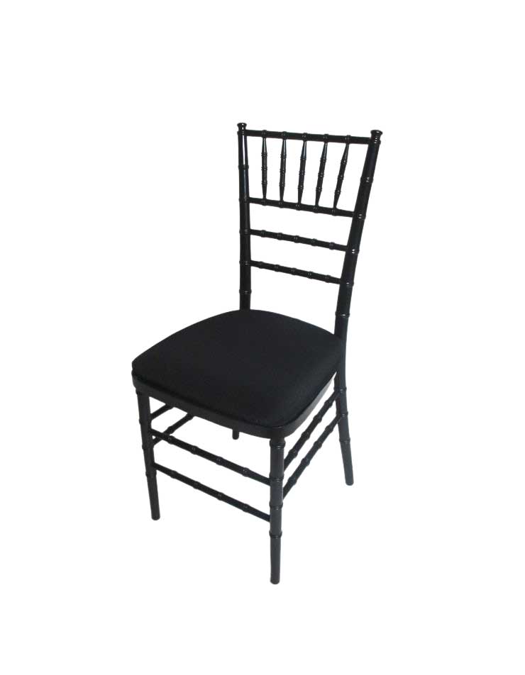Black Chiavari Chair:Cushion Included - Table & Chair Rentals in