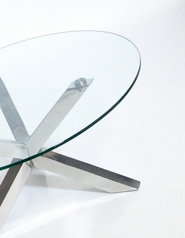Coffee Table - Round Glass Top - 2 - RSVP Party Rentals