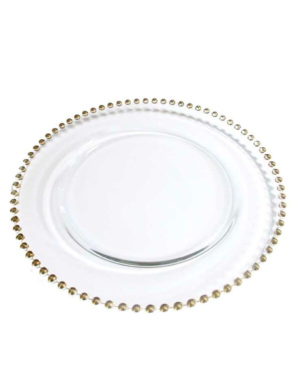 - Gold Beaded Charger - 1 - RSVP Party Rentals