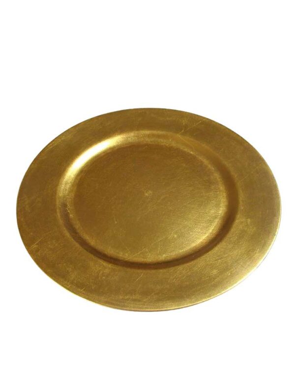 Gold Lacquer Charger - 1 - RSVP Party Rentals