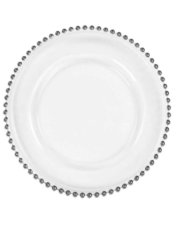 Silver Beaded Charger - 1 - RSVP Party Rentals