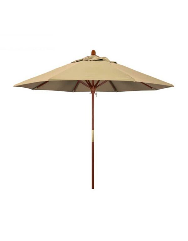 Tan Market Umbrella and Base - 1 - RSVP Party Rentals