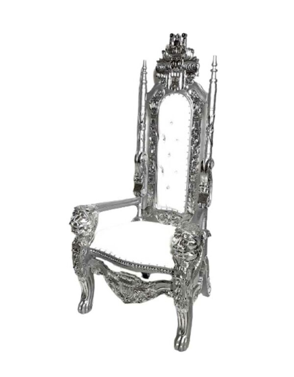 Throne Chair - Silver - 1 - RSVP Party Rentals