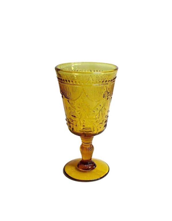 10 oz Amber Debutante Goblet - 1 - RSVP Party Rentals