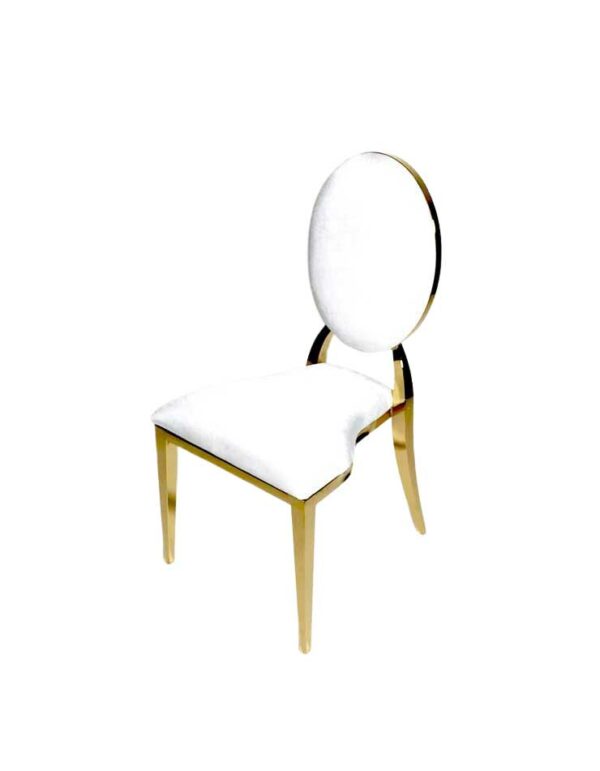- Bella Chair - White and Gold - 1 - RSVP Party Rentals