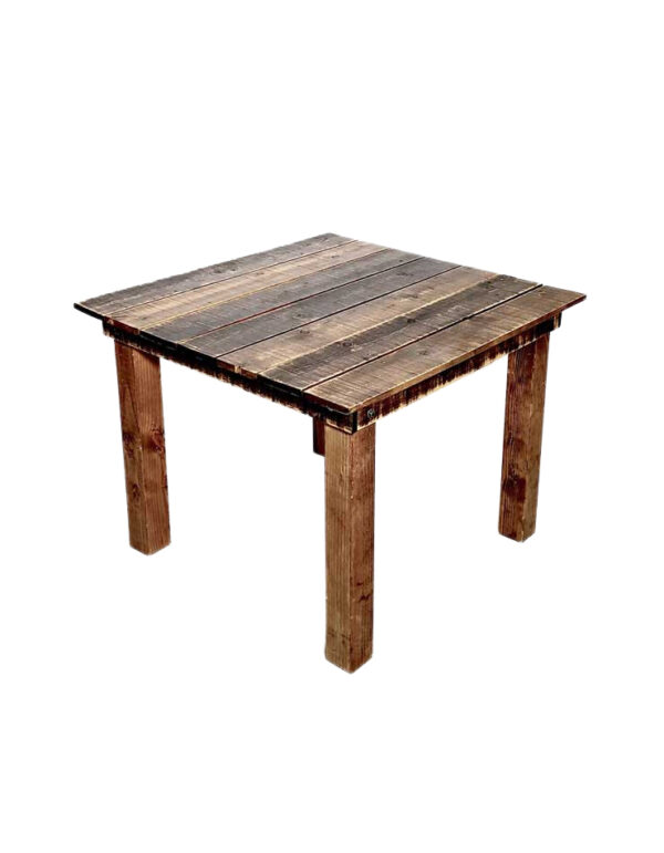 - Farm Wood Table - 40"x40" - 1 - RSVP Party Rentals