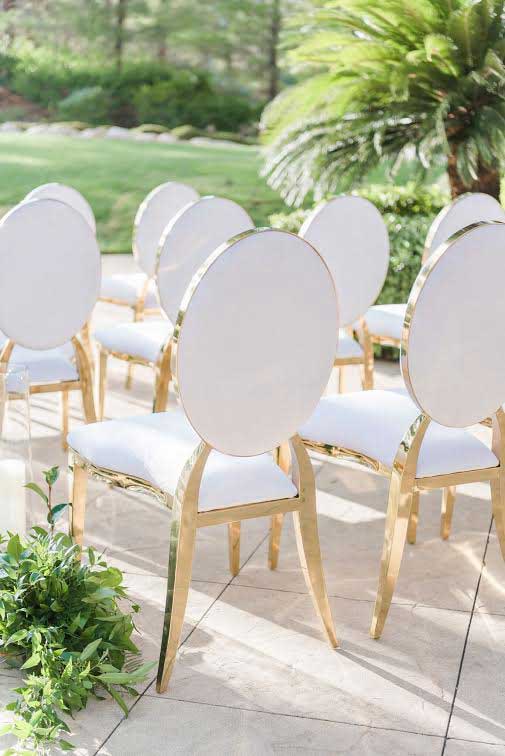 - Bella Chair - White and Gold - 4 - RSVP Party Rentals