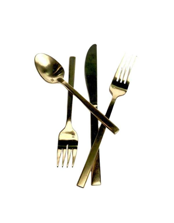 - Arezzo Brushed Gold Flatware - 1 - RSVP Party Rentals
