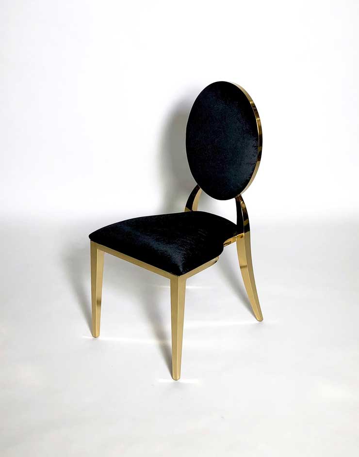 Bella Chair Black and Gold RSVP Party Rentals