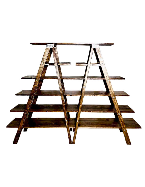- Shelf - Mission Brown Ladder - 1 - RSVP Party Rentals