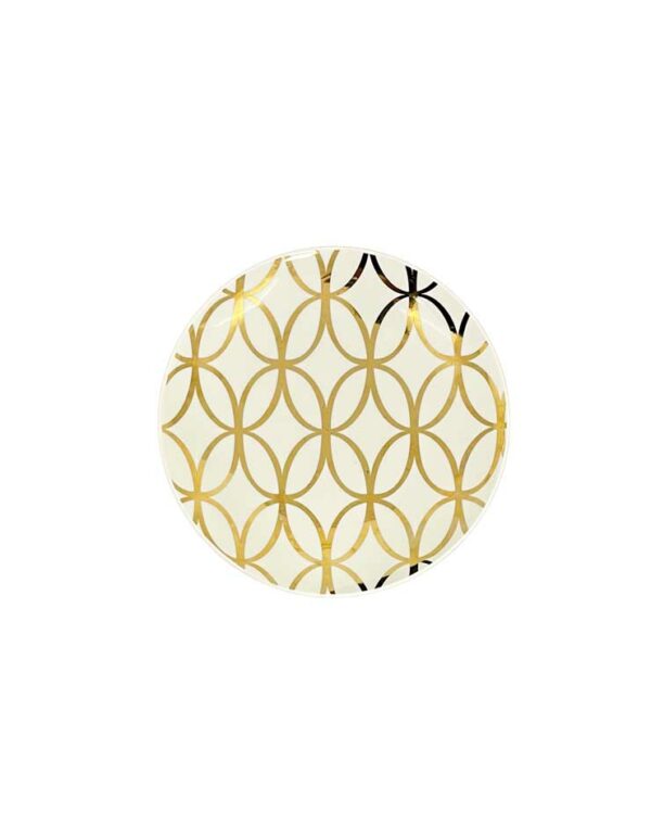 Jackie Gold Coupe 7.5" Plate - 1 - RSVP Party Rentals