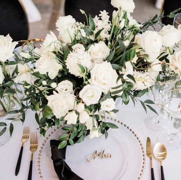 Gold Beaded Charger - 2 - RSVP Party Rentals