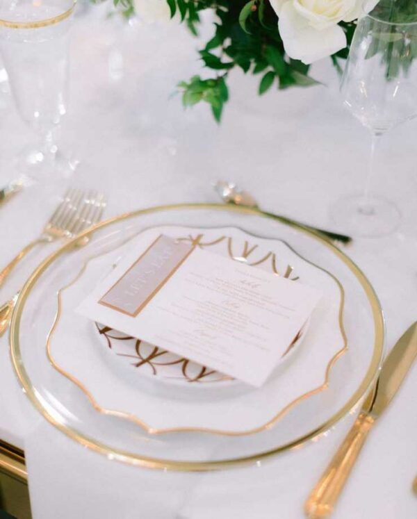 Jackie Gold Coupe 7.5" Plate - 2 - RSVP Party Rentals
