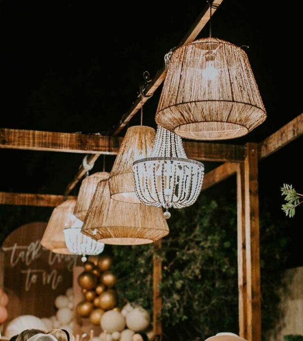 Pendant - Twisted Jute "Tall" - 2 - RSVP Party Rentals