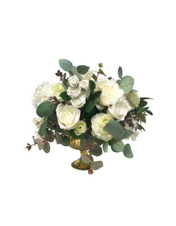Floral Centerpiece with Gold Base - 1 - RSVP Party Rentals
