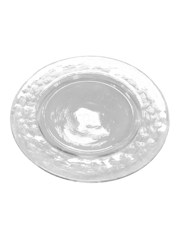 - Hammered Glass Charger - 1 - RSVP Party Rentals