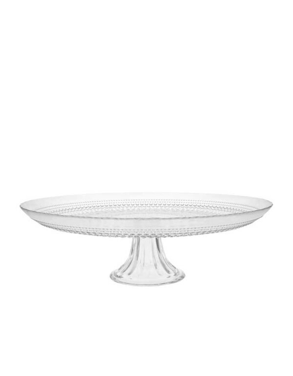 Cake Stand - Clear Beaded Glass - 1 - RSVP Party Rentals