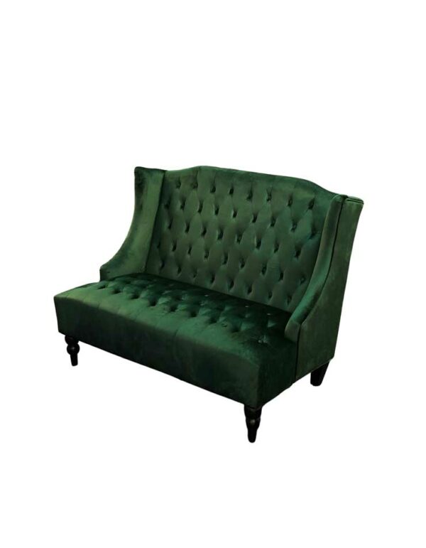 - Brittany Settee - Emerald - 1 - RSVP Party Rentals