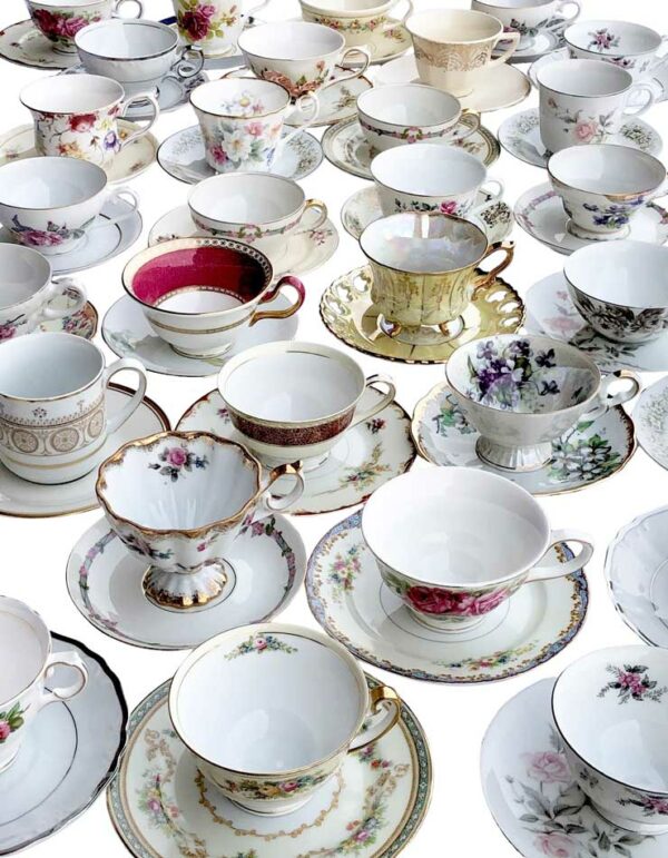 - Assorted Vintage Teacups - 1 - RSVP Party Rentals