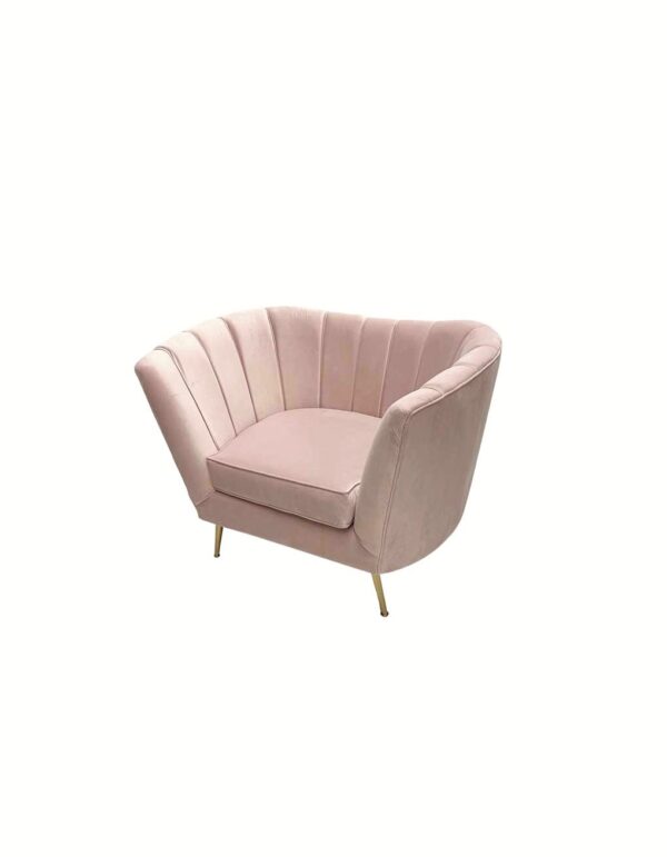 - Ophelia Side Chair - Blush Velvet - 1 - RSVP Party Rentals