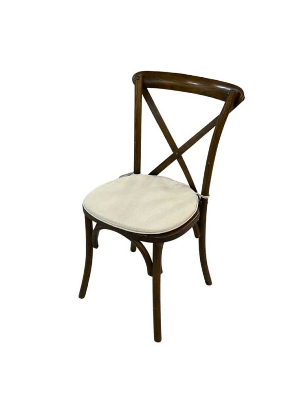 - Cross Back Chair - Walnut - 3 - RSVP Party Rentals
