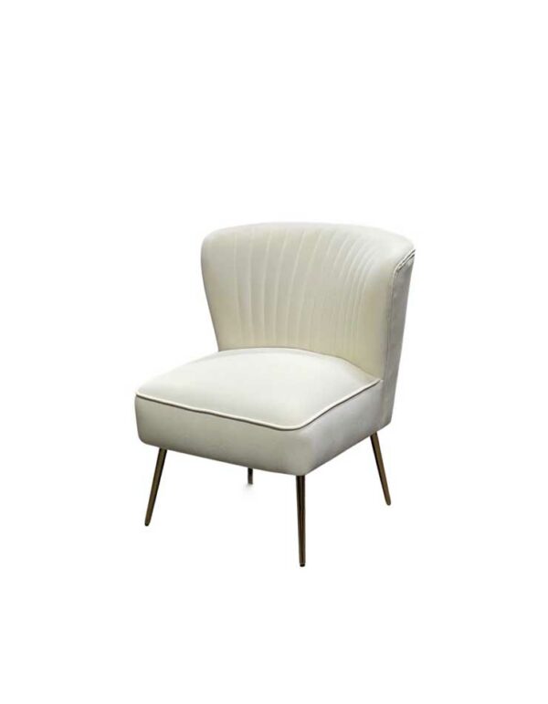 Capri Side Chair – Ivory Velvet - 1 - RSVP Party Rentals