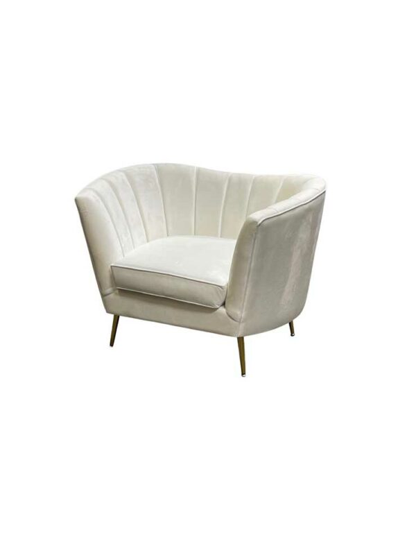 Ophelia Side Chair – White Velvet - 1 - RSVP Party Rentals