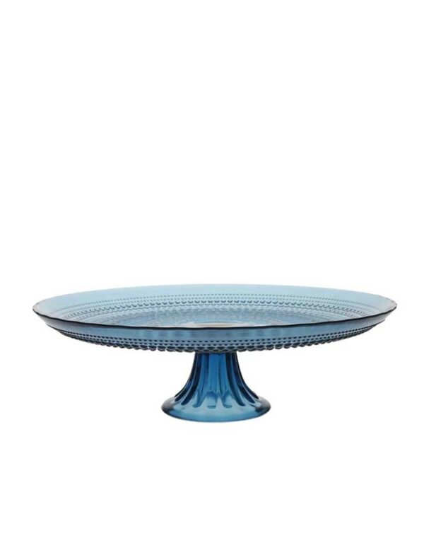 Cake Stand - Blue Beaded Glass - 1 - RSVP Party Rentals