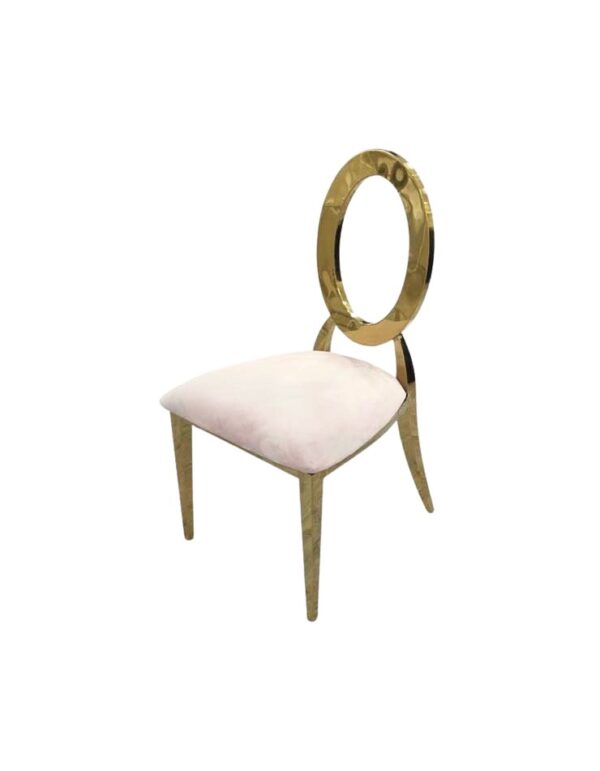 Ava Chair - Blush + Gold - 1 - RSVP Party Rentals