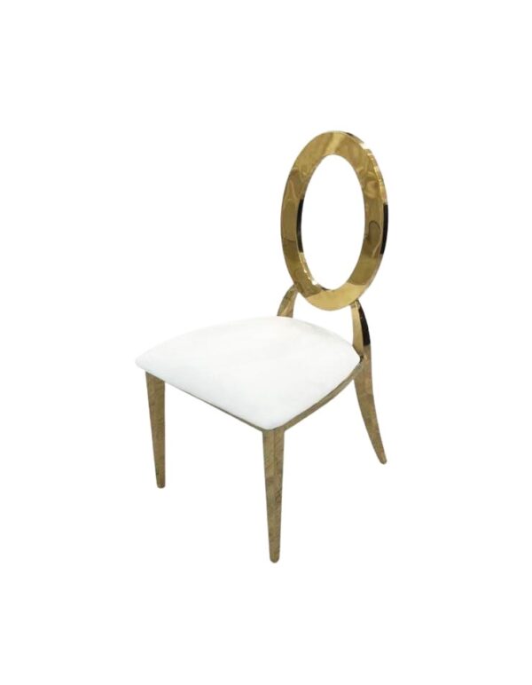 Ava Chair - White + Gold - 1 - RSVP Party Rentals