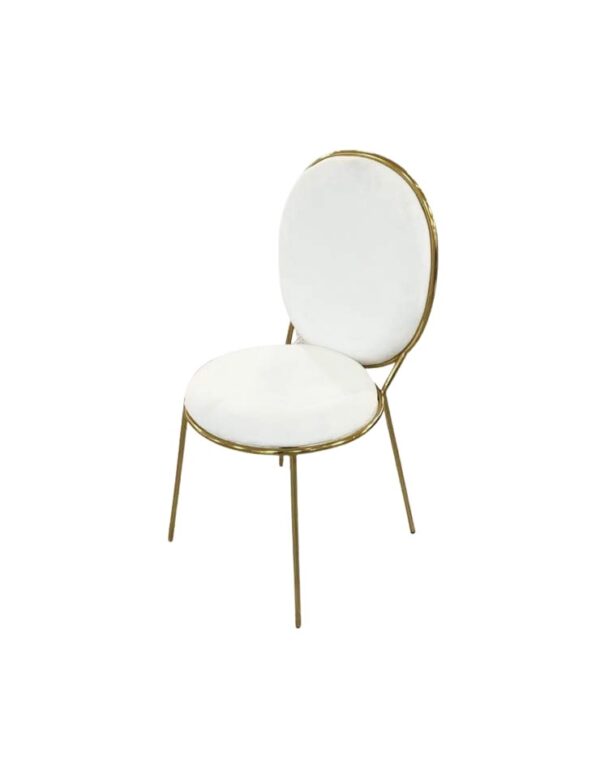 Clam Chair - White + Gold - 1 - RSVP Party Rentals