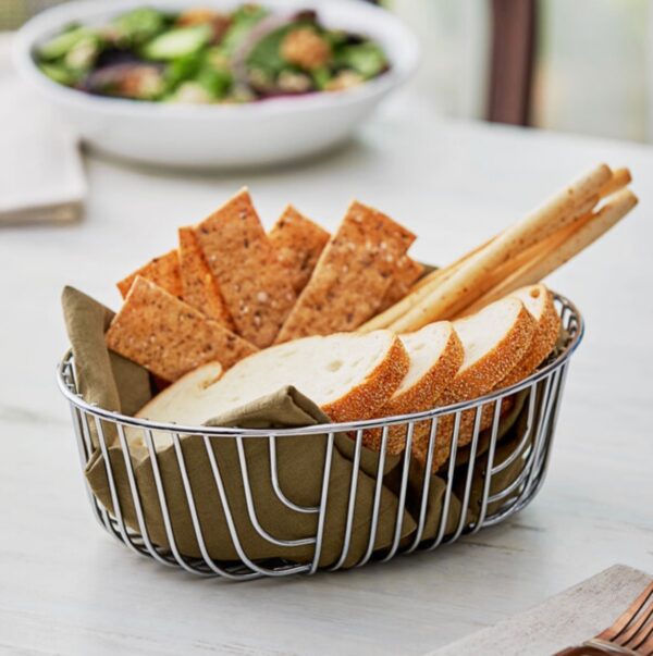 Luxe Crome Bread Basket - 2 - RSVP Party Rentals