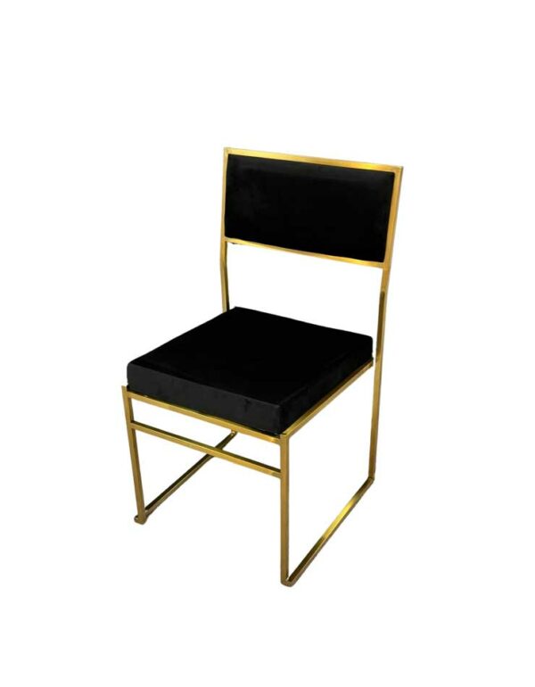 Gramercy Chair - Black + Brass - 1 - RSVP Party Rentals