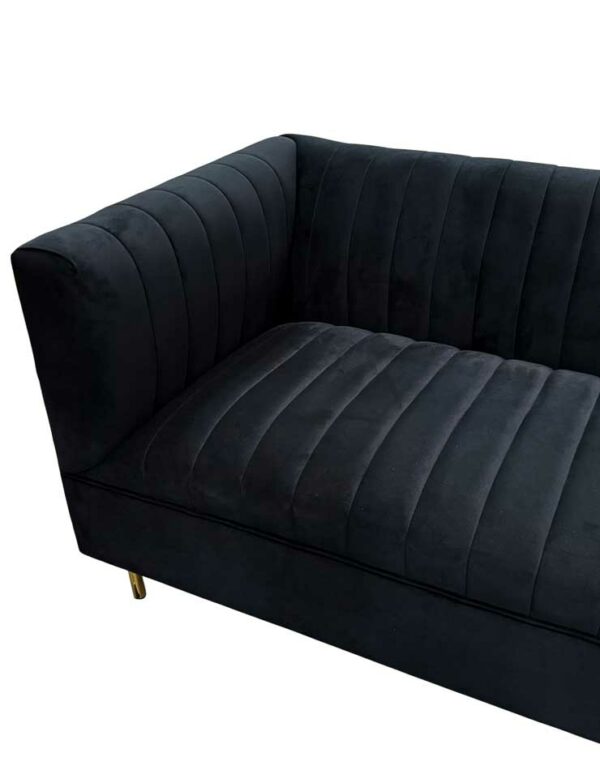 Black Velvet Delancy Sofa - Image 2